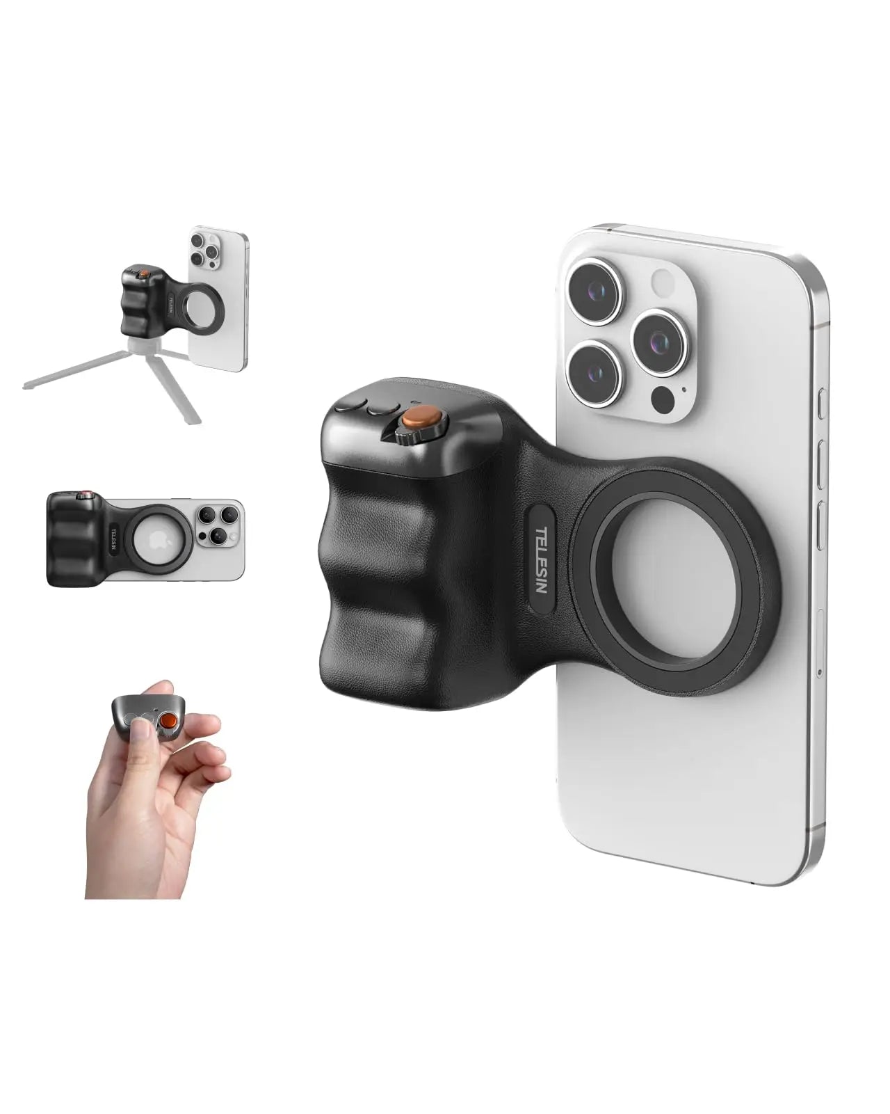 TELESIN Fun Shot – Grip Magnétique + Lumière Selfie C03 | Kit Photo Mobile