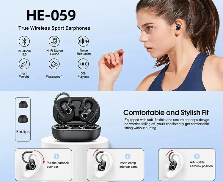 Écouteurs Sans Fil Premium – Bluetooth 5.3 | Réduction de Bruit & Sport