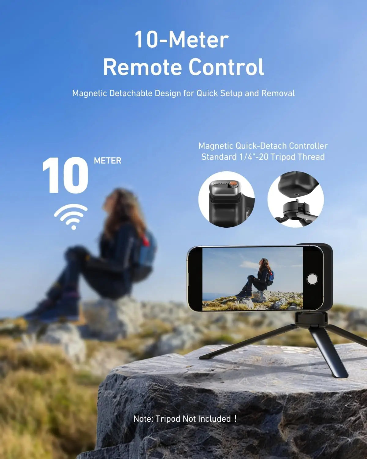 TELESIN Fun Shot – Grip Magnétique + Lumière Selfie C03 | Kit Photo Mobile