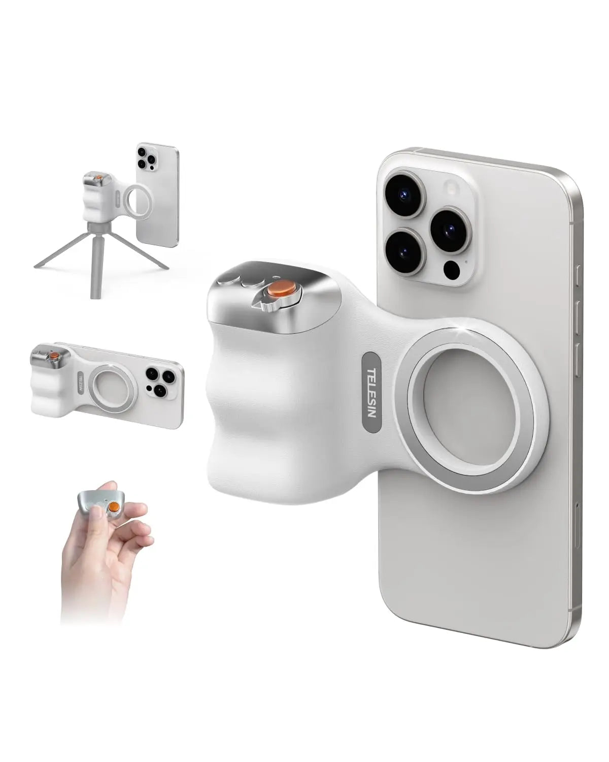TELESIN Fun Shot – Grip Magnétique + Lumière Selfie C03 | Kit Photo Mobile