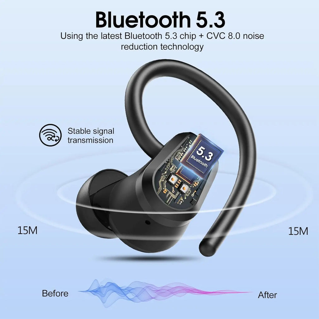 Écouteurs Sans Fil Premium – Bluetooth 5.3 | Réduction de Bruit & Sport