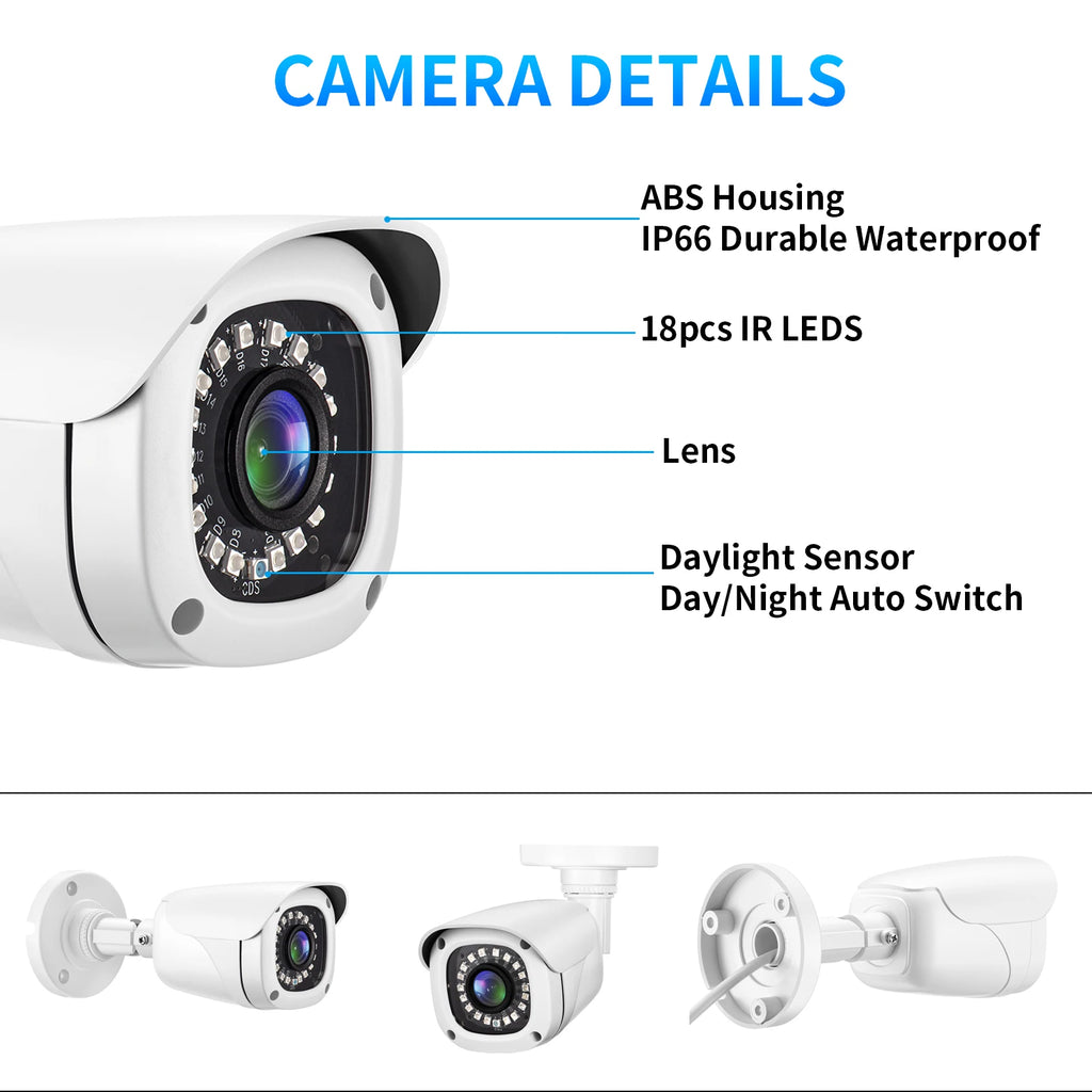 Caméra de Sécurité AHD 5MP – Vision Nocturne & Surveillance Extérieure