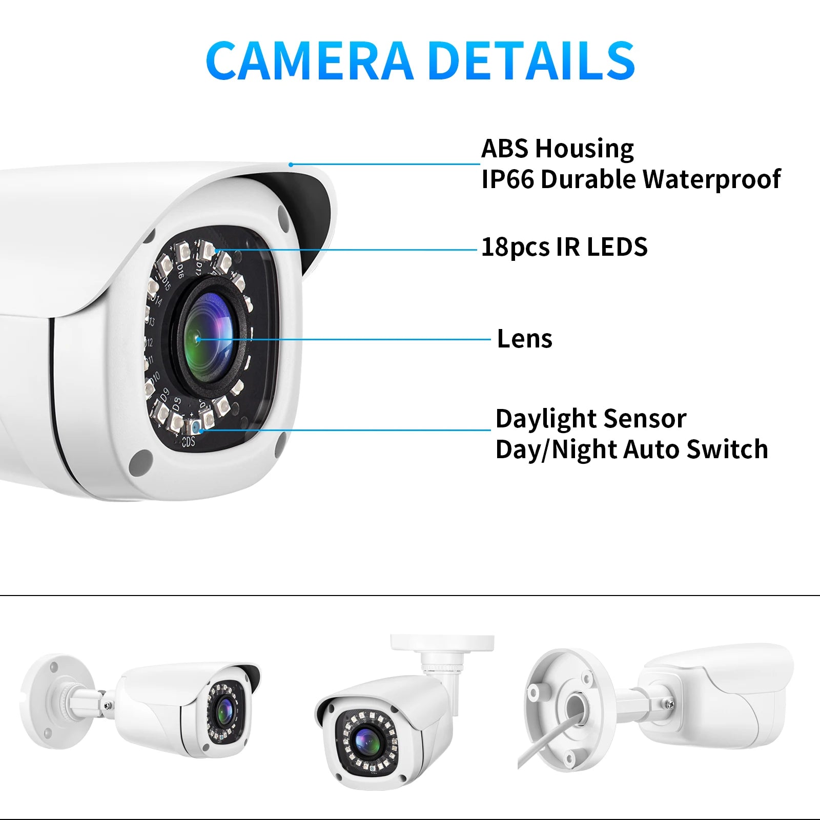 Caméra de Sécurité AHD 5MP – Vision Nocturne & Surveillance Extérieure