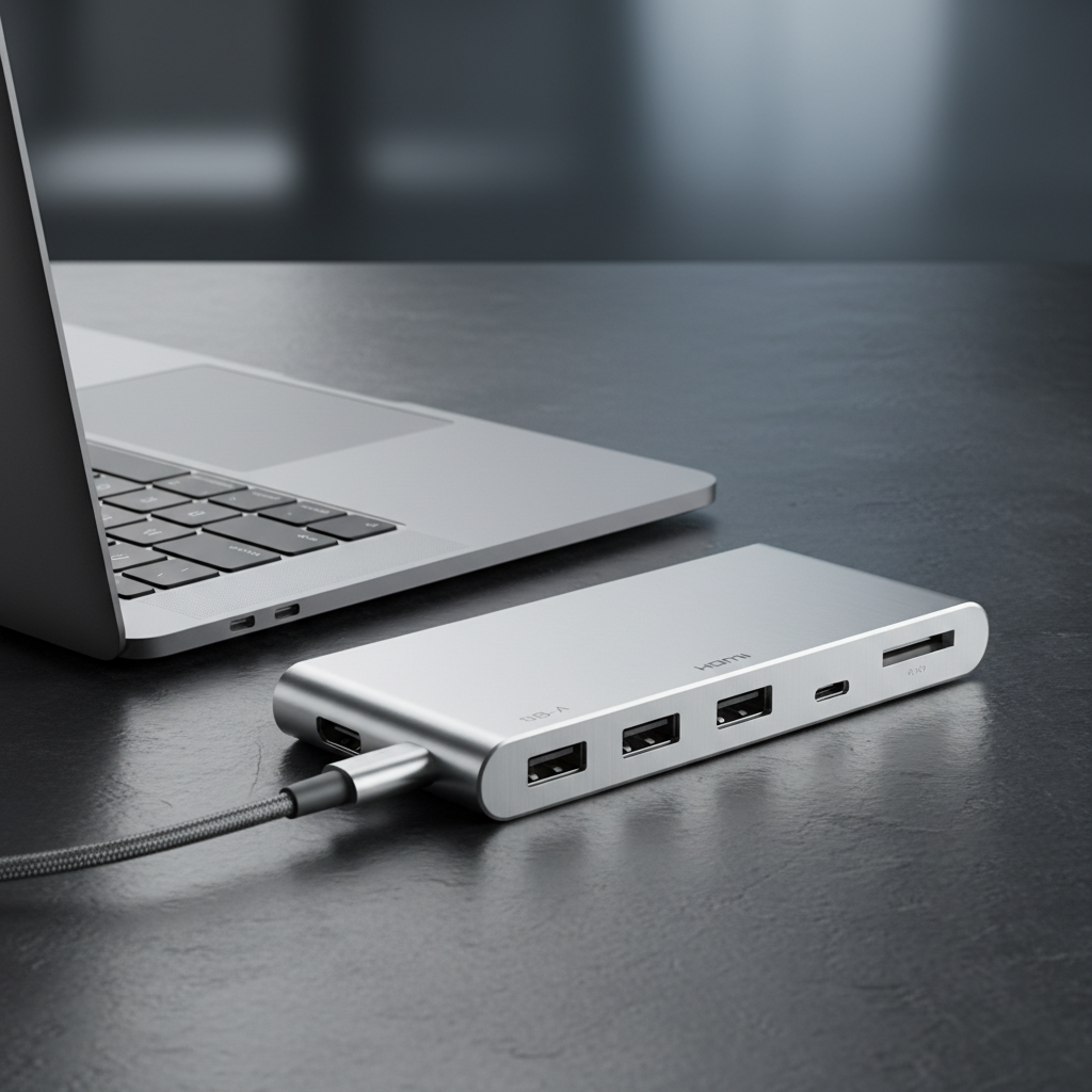 Hub USB-C multiport 7-en-1 aluminium premium